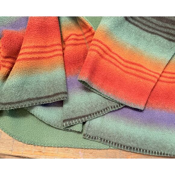 Ms. Lee Southwest Fleece Snap Shirt Jacket Multicolor Striped Western Retro - Picture 5 of 6